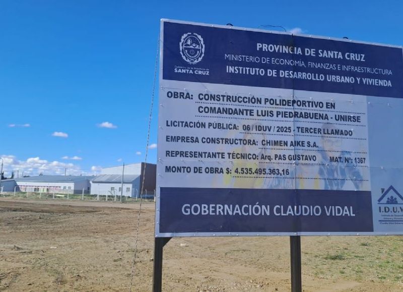 La Provincia apuesta al deporte y la inclusión: la obra del polideportivo de Piedra Buena sigue adelante