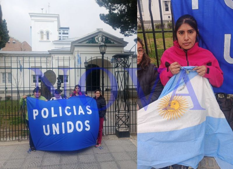 VIDEO | Policías encadenadas frente a la Casa de Gobierno: durísimo mensaje de Roberto "Huevo" Bucarey